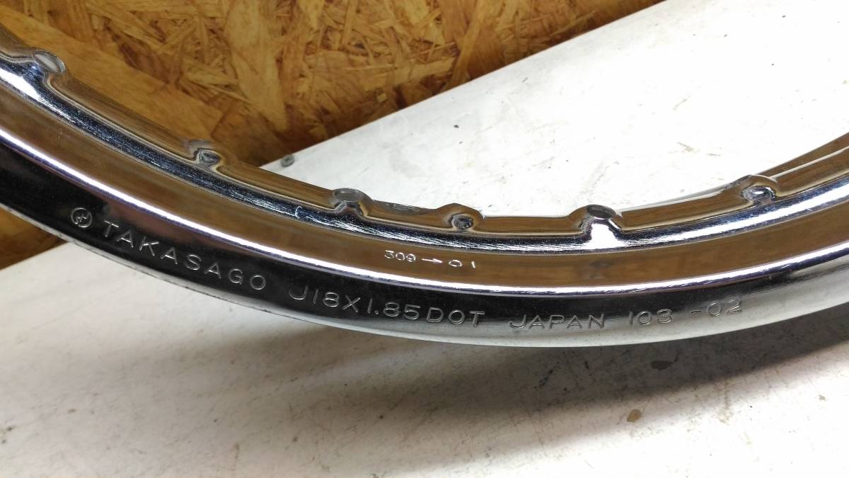 Kawasaki エストレア 純正フロントホイール リム フロント用 ディスク車 ディスクブレーキ Bj250 Takasago J18 1 85dot 18インチ の落札情報詳細 ヤフオク落札価格情報 オークフリー スマートフォン版