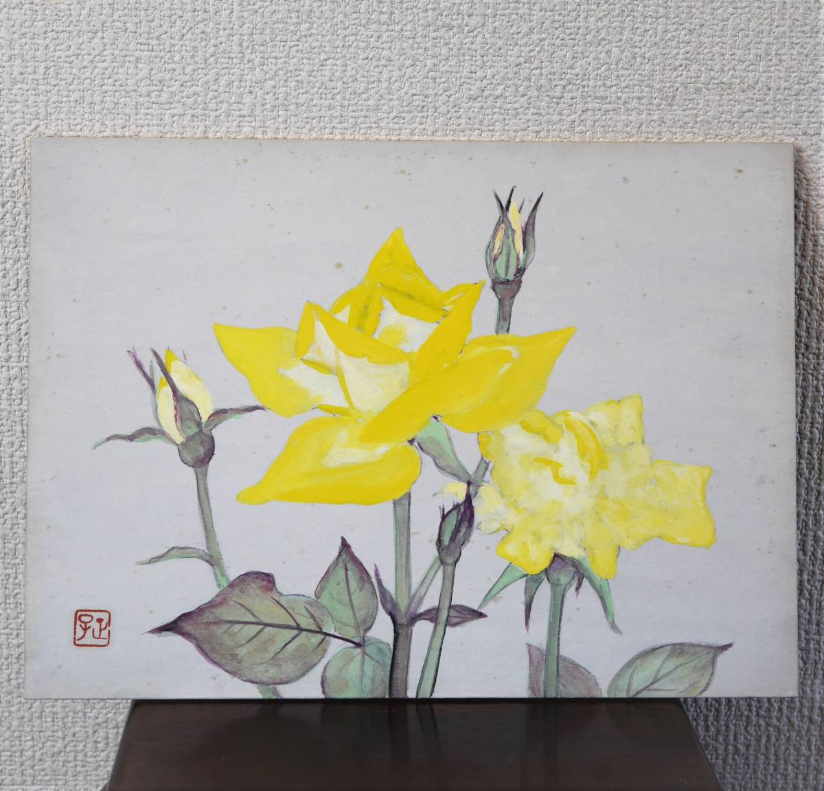 旧家から 金木正子 真作保証 日本画 薔薇 絵画 板絵 24 33 の落札情報詳細 ヤフオク落札価格情報 オークフリー スマートフォン版