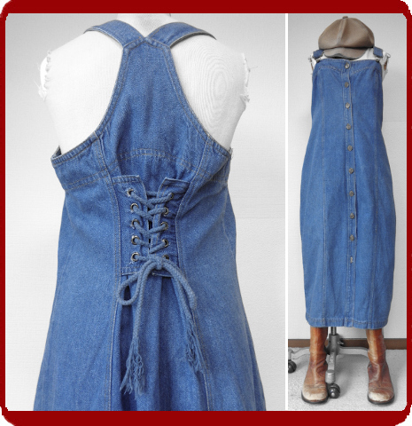 古着 レトロ Vintageusa製デニム編上げジャンスカ ワンピース70s60s70年代60年代80年代ヴィンテージ個性的ロングアメリカヒッピーモダン の落札情報詳細 ヤフオク落札価格情報 オークフリー スマートフォン版