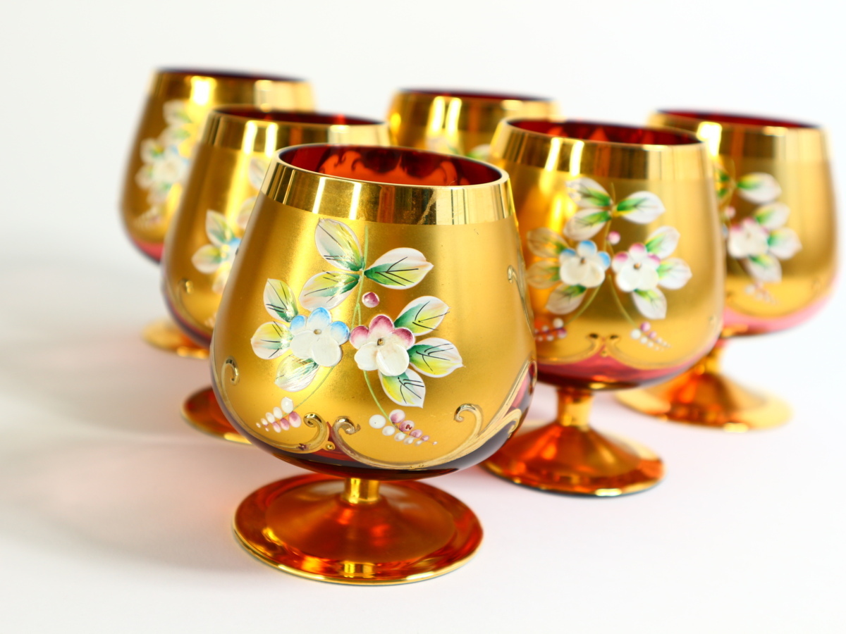 ベネチアングラス 花盛金彩ショートステムグラス 6客 赤 ムラーノ Murano ガラス キャビネットカップ ワイングラス の落札情報詳細 ヤフオク落札価格情報 オークフリー スマートフォン版