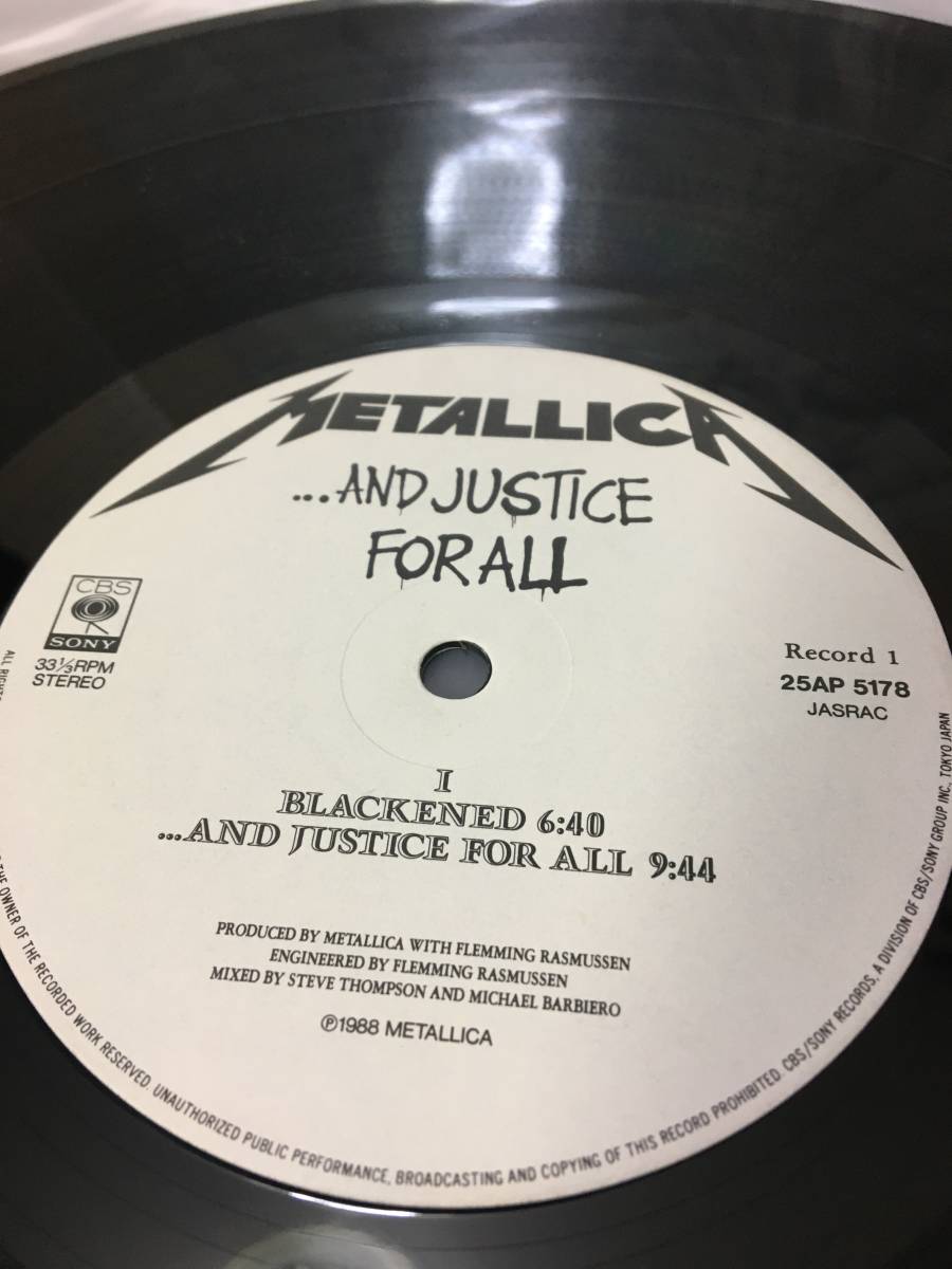 美盤2LP!メタリカ Metallica / ...And Justice For All メタル  