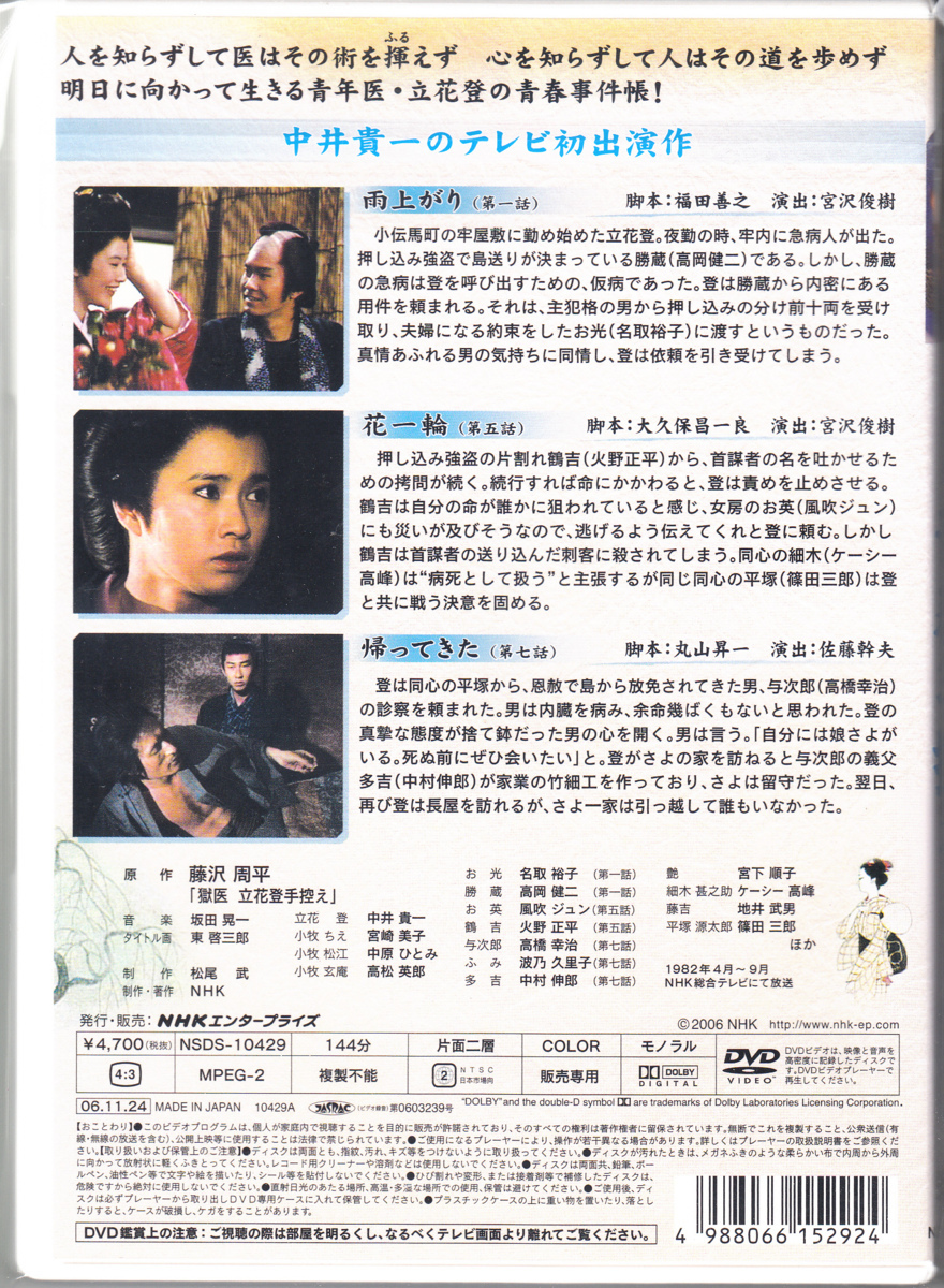 立花登 青春手控え 選集 第一巻 中井貴一 出演 宮崎美子 出演 中古dvd の落札情報詳細 ヤフオク落札価格情報 オークフリー スマートフォン版