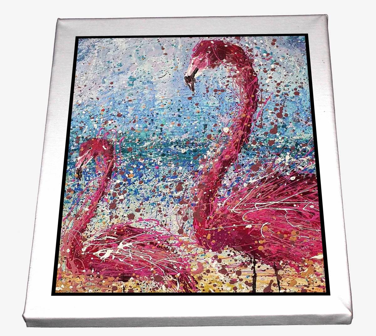 「 逃げることをやめたフラミンゴ 」｜絵画 原画 抽象画 動物画 ドローイング 0_a8ff14bf79ecd05e694b5042a90c