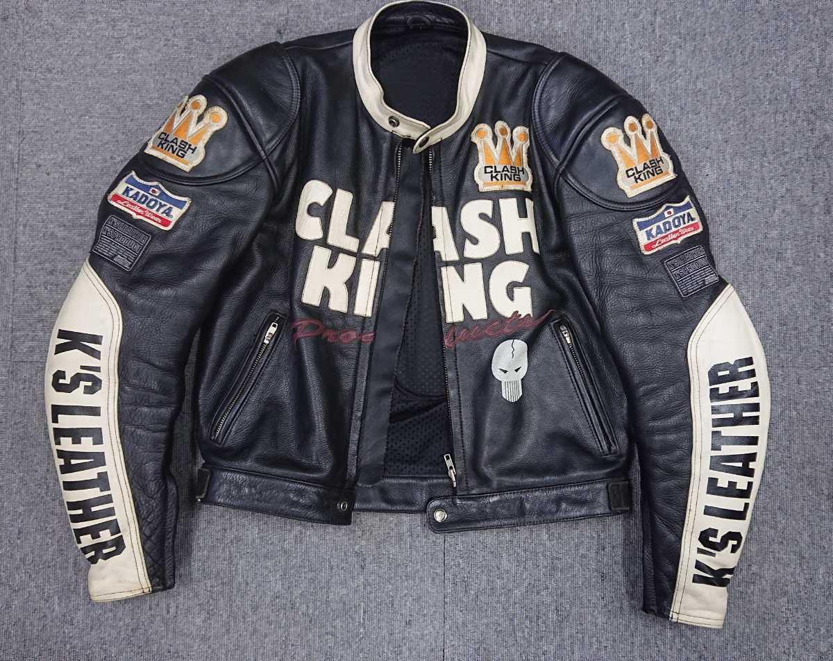 Kadoya レザージャケット Clash King Lサイズ 牛革製 検索 ライダース バトルスーツ バイク用 Gpz900r Z1 Z1000 Mk2 Ninja カタナ の落札情報詳細 ヤフオク落札価格情報 オークフリー スマートフォン版