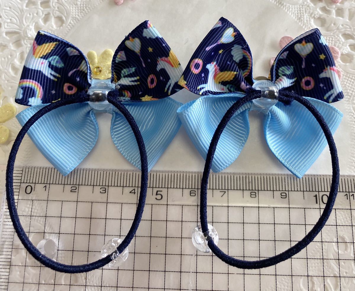 ユニコーンset キッズリボン ヘアゴム ハンドメイド Tonosycolores Com