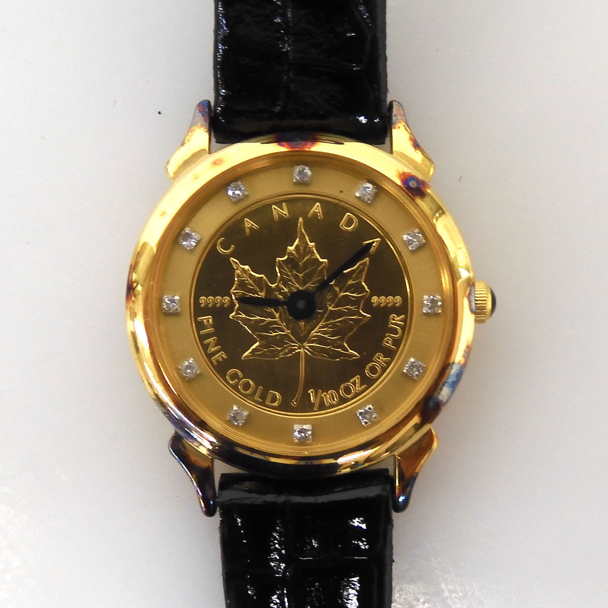 Helene de michel カナダメープルリーフコイン金貨時計