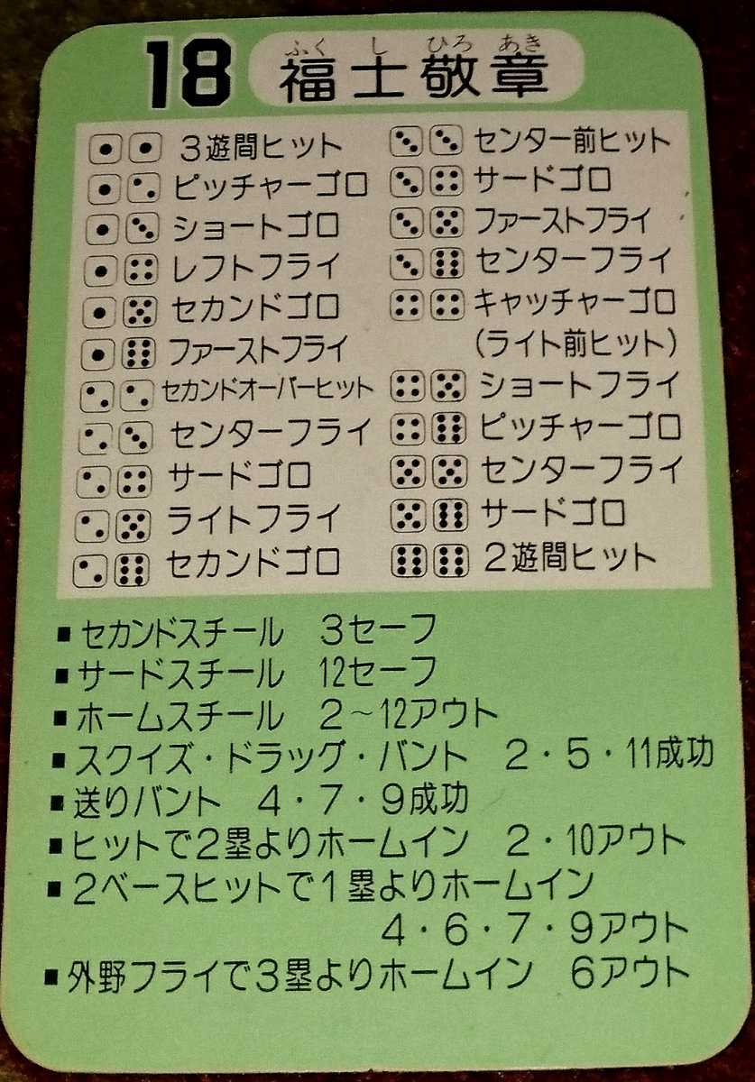 タカラプロ野球カードゲーム昭和57年度広島東洋カープ 福士敬章の落札