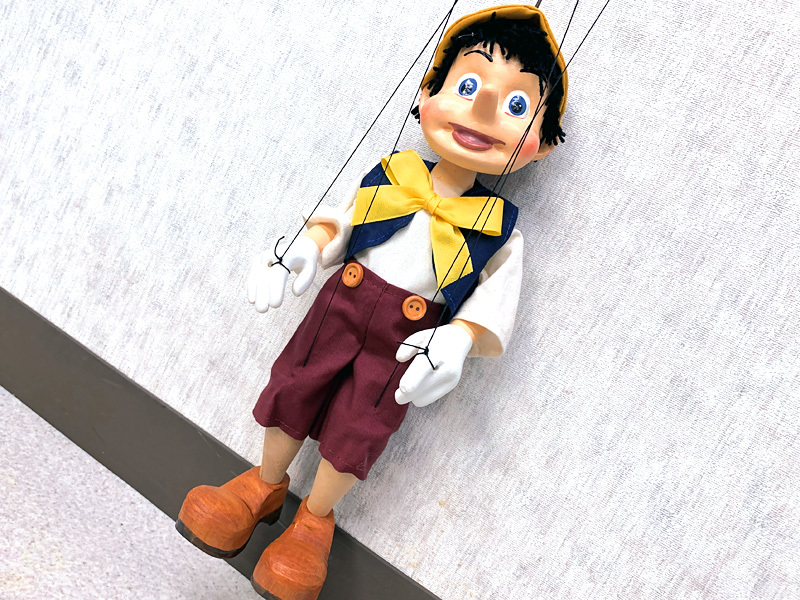 □フランス製 ハンドメイド 操り人形 一点物 ピノキオ パペット 全長