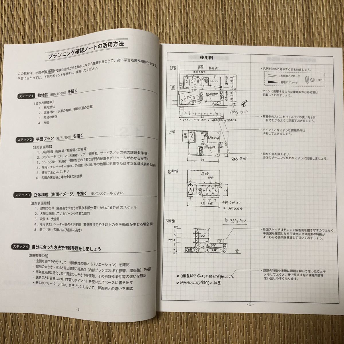 新品】一級建築士 製図試験 プランニング確認ノート 総合資格 日建学院 