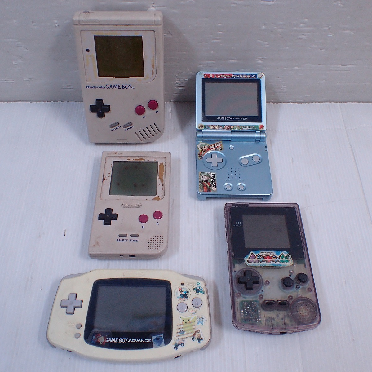 GB/GBP/GBC/GBA/SP 歴代ゲームボーイ 本体 各種 まとめて5台セット ...