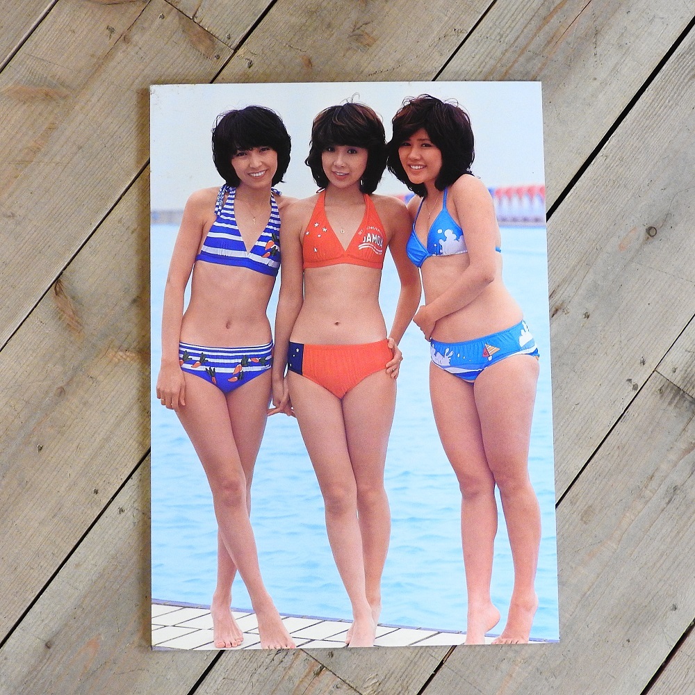 アイドル　キャンディーズ　ビキニ姿のポスター　木製　パネル　レア ◇キャンディーズ 水着 ポスターパネル 57.2*40.2cm 当時物の落札情報