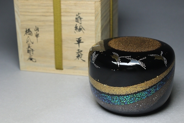 山中塗　螺鈿細工　黒漆　垂桜　棗 山中塗 螺鈿細工 黒漆 垂桜 棗 （□□極上螺鈿細工！山中橋爪