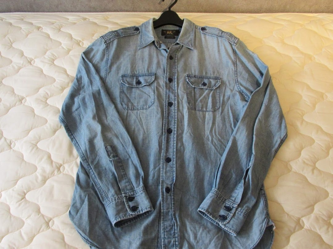美品】RRL ダブルアールエル シャンブレーシャツ S 荒い ポロ ラルフ 