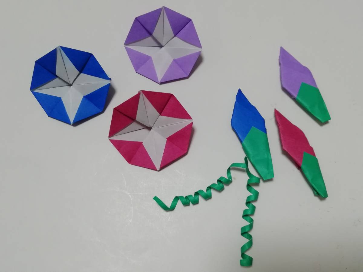 新品 折り紙 あさがお 3コ 小 つぼみ3コ おりがみ 壁面飾り 夏の花 朝顔 ハンドメイド の落札情報詳細 ヤフオク落札価格情報 オークフリー スマートフォン版