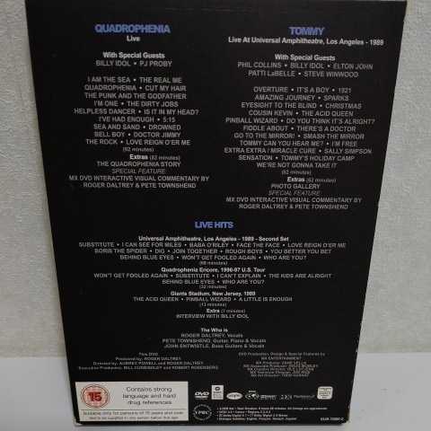 Who Tommy And Quadrophenia Live With Special Guests 輸入盤dvd 3枚組 フー ビリー アイドル エルトン ジョン フィル コリンズetc の落札情報詳細 ヤフオク落札価格情報 オークフリー スマートフォン版
