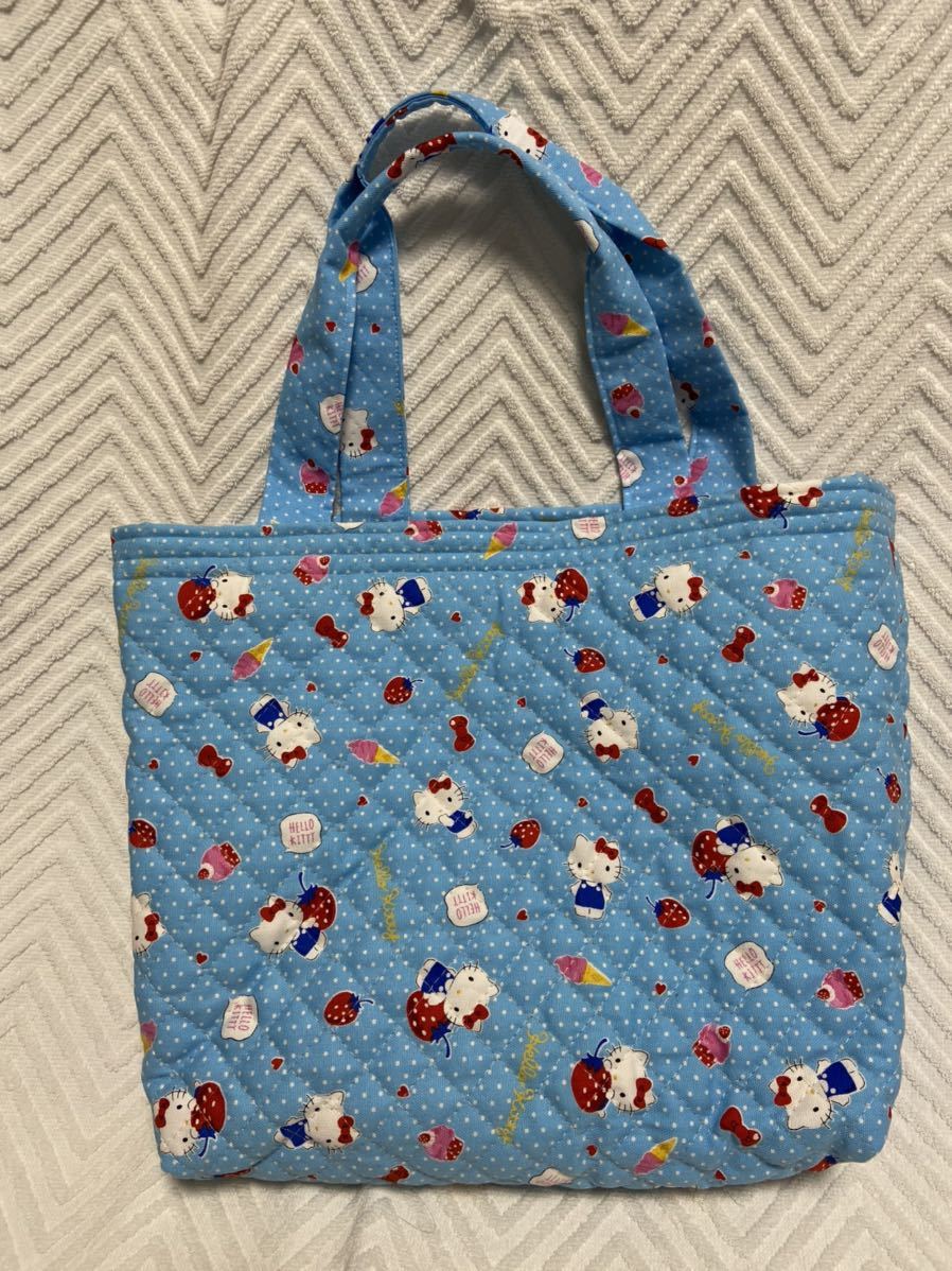 新品 新品 バァバのハンドメイド 可愛いキティちゃん 手作り トートバッグ 裏地あり お弁当袋に 内ポケット付き キルティング の落札情報詳細 ヤフオク落札価格情報 オークフリー スマートフォン版