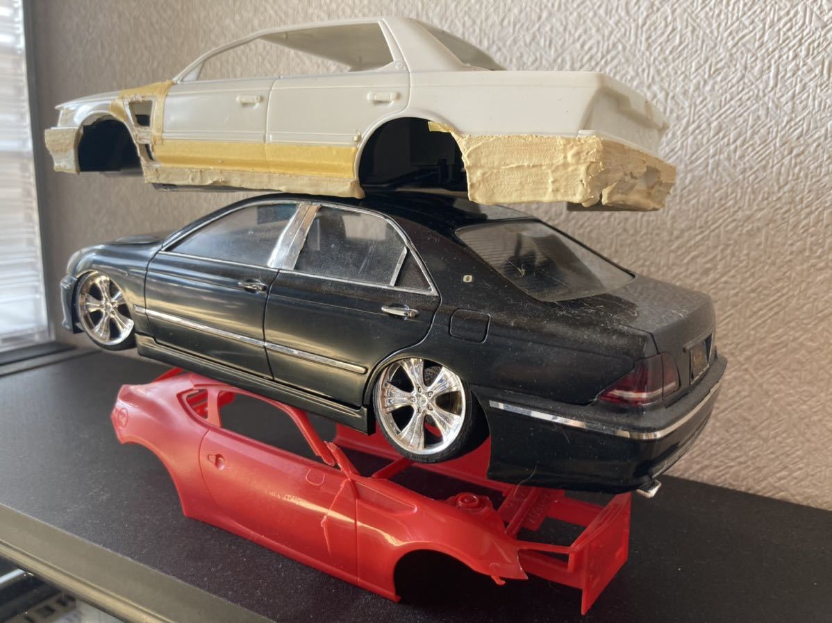 アオシマ 1/24 プラモデル作りかけ3台セット ジャンク ゼロクラウン 86
