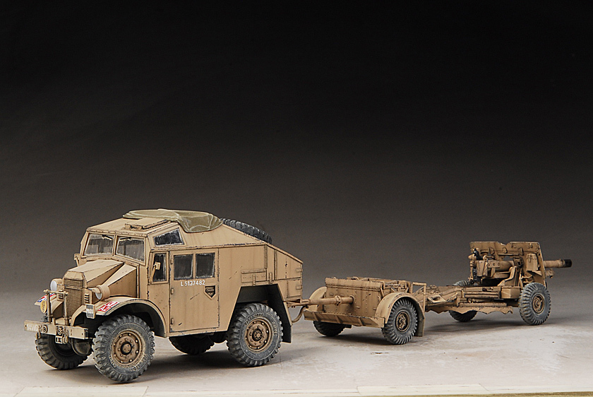 新品】維1/35イギリス25ポンド砲とクォードガントラクター完成品B182の