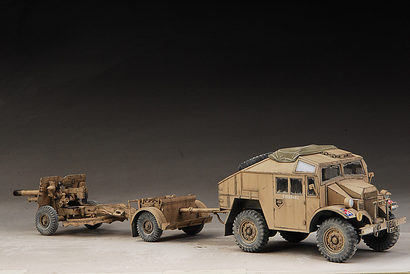 新品】維1/35イギリス25ポンド砲とクォードガントラクター完成品B182の