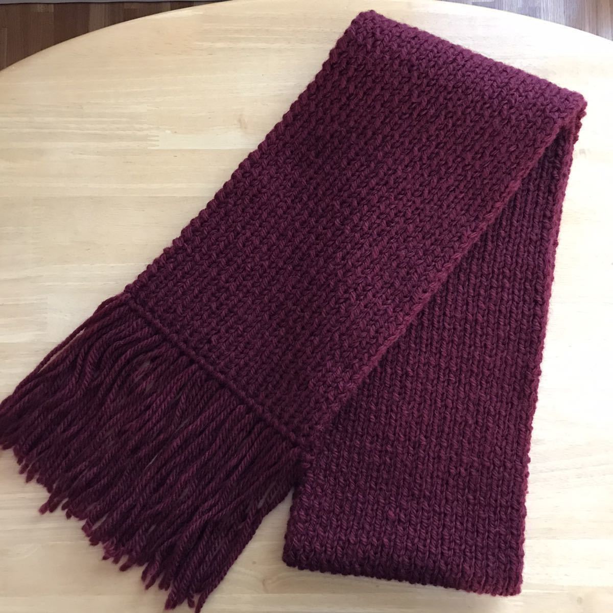 新品 未使用美品 ハンドメイド 手編みマフラー ウール混 ロングマフラー メンズ レディース ハンドメイド ボルドー ワイン の落札情報詳細 ヤフオク落札価格情報 オークフリー スマートフォン版