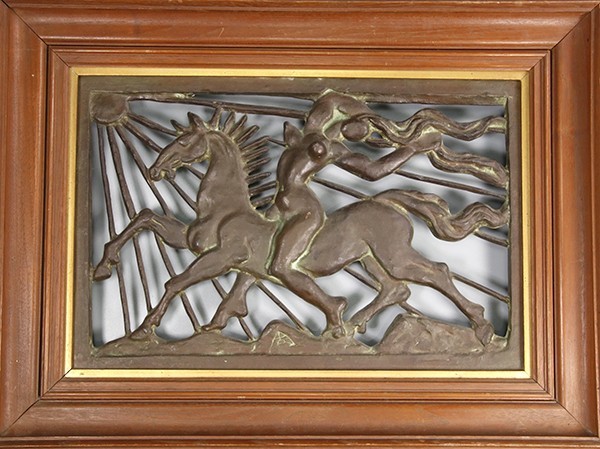 彫刻家 木内克作 ブロンズ 掛け仏 レリーフ 母子像 壁飾 M R3669 工芸品 