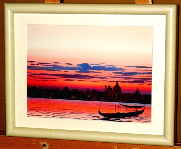 5775】ミッシェル・バテュ 哀愁のゴンドラ シルクスクリーン 版画 美術