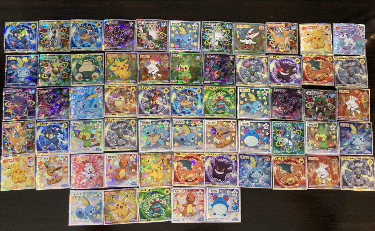 新品 ポケモン ウエハースチョコ キラキラ シール 60枚 セット カビゴン ポニータ ヒバニー メッソン ルカリオ リザードン ムゲンダイナ マリル の落札情報詳細 ヤフオク落札価格情報 オークフリー スマートフォン版
