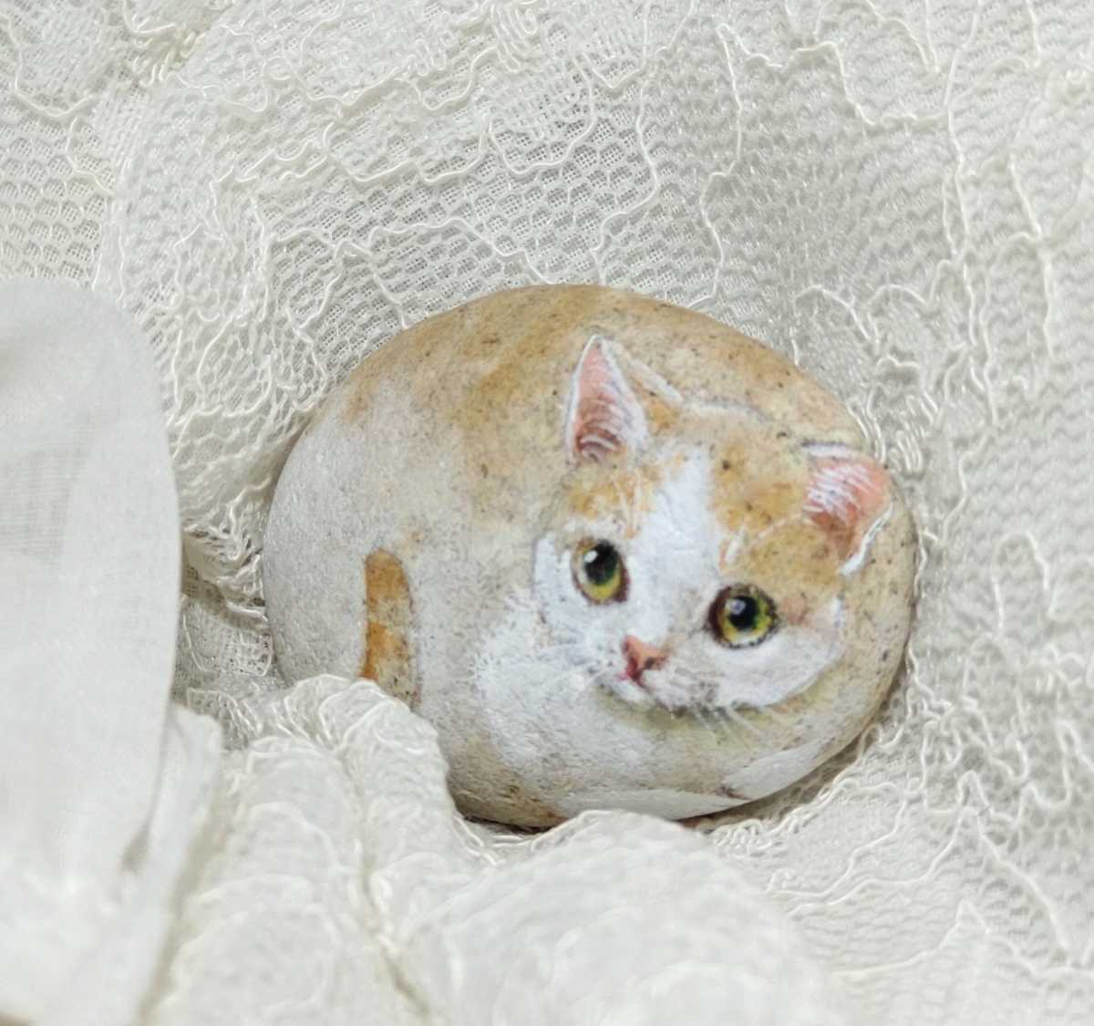 新品 Saburina 石猫 茶白猫 ペーパーウェイト 日本猫 手描きイラスト ストーンアート 猫石 動物画 猫雑貨 和猫 の落札情報詳細 ヤフオク落札価格情報 オークフリー スマートフォン版