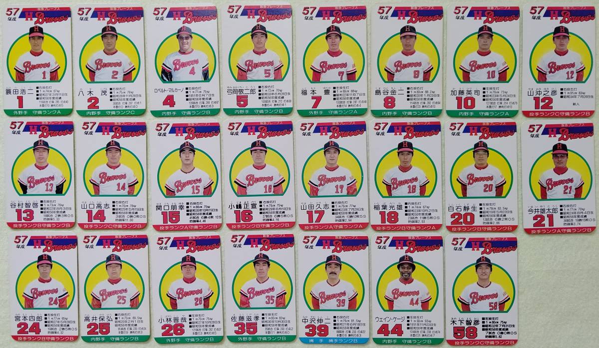 タカラ プロ野球カードゲーム 昭和59年度 阪急ブレーブス（Yahoo