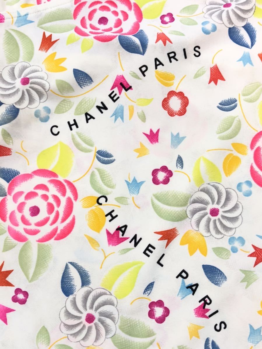 E55 超美品 シャネル スイムウェア水着 ワンピース ロゴ イラスト風 レトロ 花柄 スター カラフル 白ホワイト系色味 の落札情報詳細 ヤフオク落札価格情報 オークフリー スマートフォン版