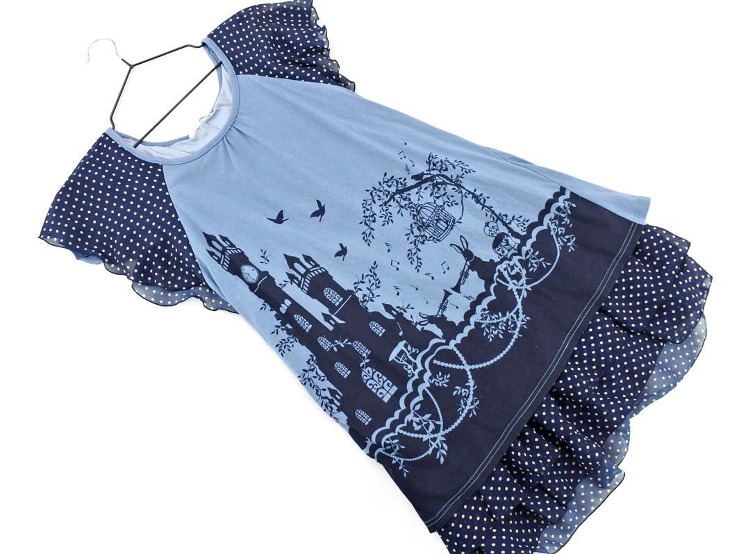 Axes Femme アクシーズファム ドットシフォン 切替 プリント フェイクレイヤード ワンピース Sizem 紺ｘ青 Bfd0 の落札情報詳細 ヤフオク落札価格情報 オークフリー スマートフォン版
