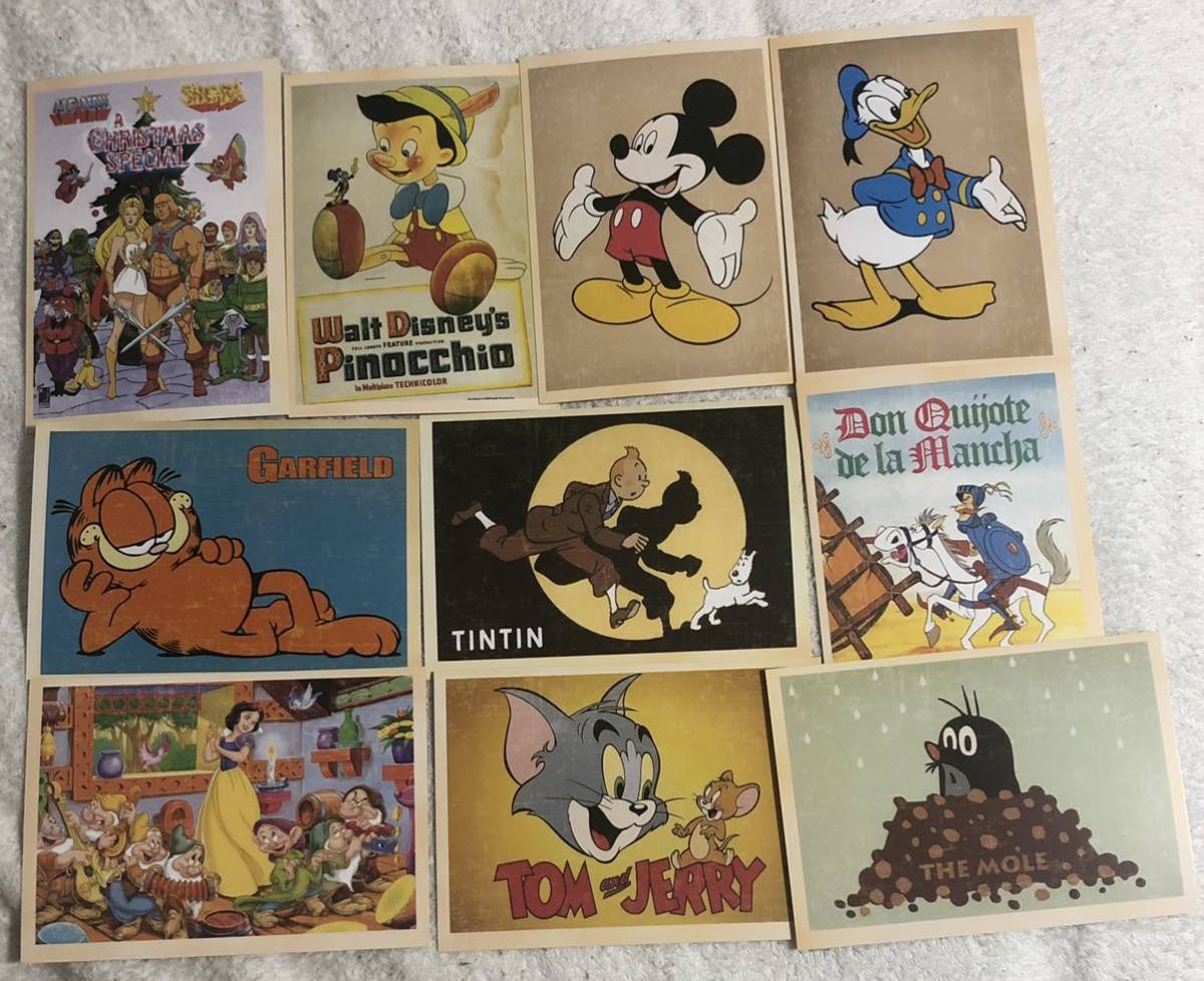 新品 10枚セット ポストカード キャラクター はがき ディズニー ミッキー ドナルド 白雪姫 タンタン ガーフィールド トムとジェリー の落札情報詳細 ヤフオク落札価格情報 オークフリー