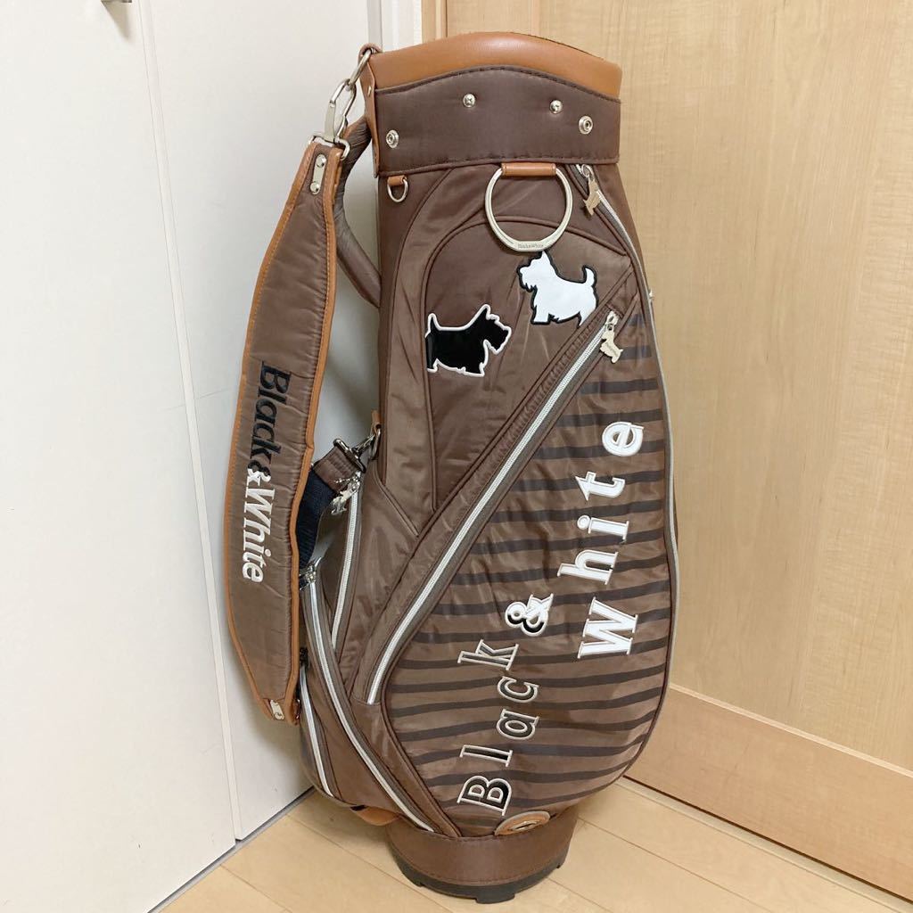 【やや傷や汚れあり】1円〜★完売★ブラックアンドホワイト★キャディバッグ★ゴルフ★レア★ブラック&ホワイト★ゴルフバッグ★1円スタート★