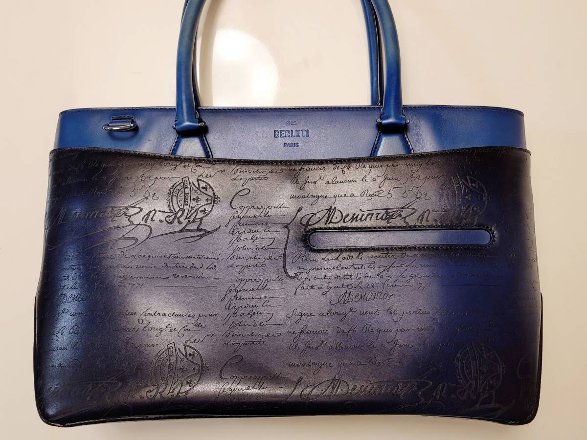 BERLUTI グレー レザートートバッグ