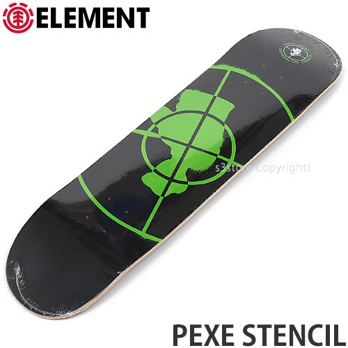 【未使用】1円～ ELEMENT PEXE STENCIL 8 エレメント ペックステンシル スケートボード スケボー デッキ 板 初心者