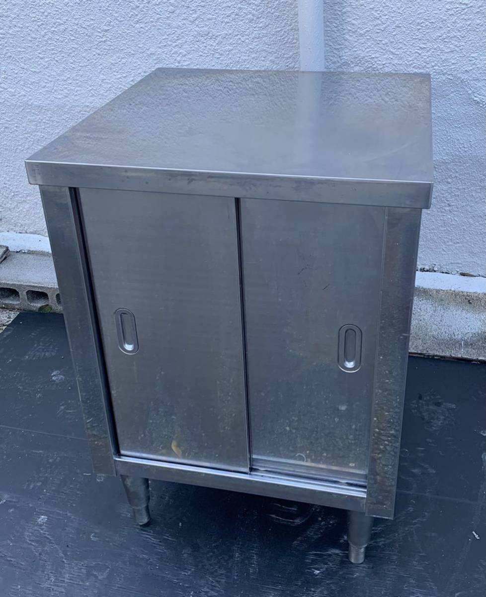 業務用 キャビネット 作業台 調理台 600×600×800 スライド 収納庫 置き