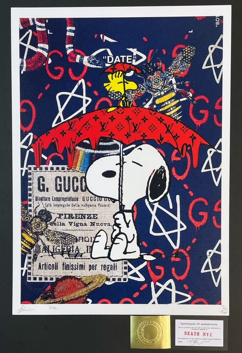 未使用】DEATH NYC 現代アートポスター スヌーピー SNOOPY トム