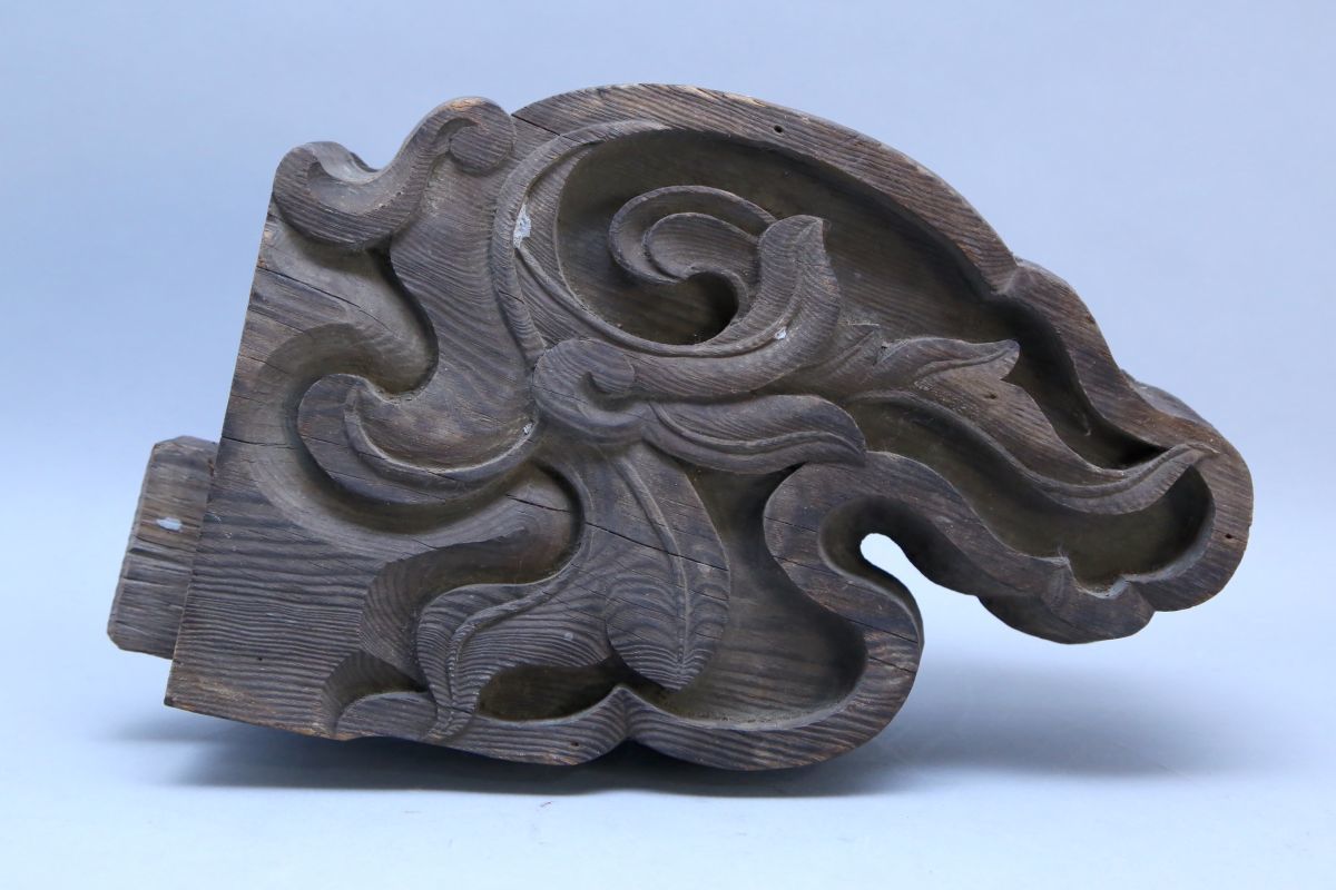 No3583 社寺仏閣　古い木鼻彫刻　象　建築　装飾　木彫り　古美術　送料無料 No3583 社寺仏閣 古い木鼻彫刻 象 建築 装飾 木彫り 古美術 送料無料