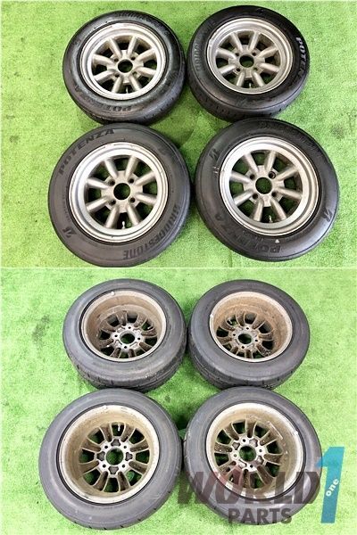 ワタナベ 14インチ Bタイプ 7j +7 2本 6.5j +15 2本 PCD114.3 ガン 