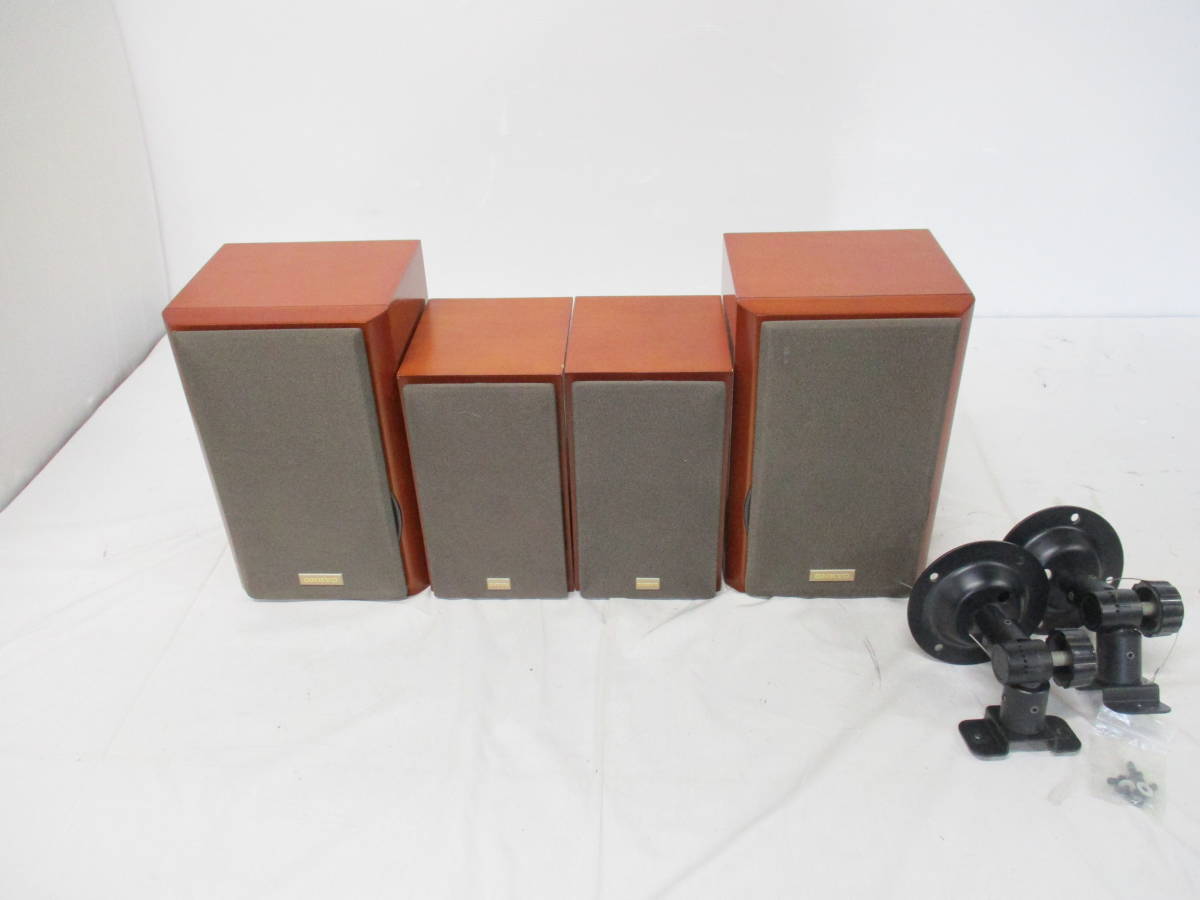 【傷や汚れあり】ONKYO/オンキヨー マルチチャンネルスピーカーシステム×4点セット D207M/D407M 木目調 オーディオ機器