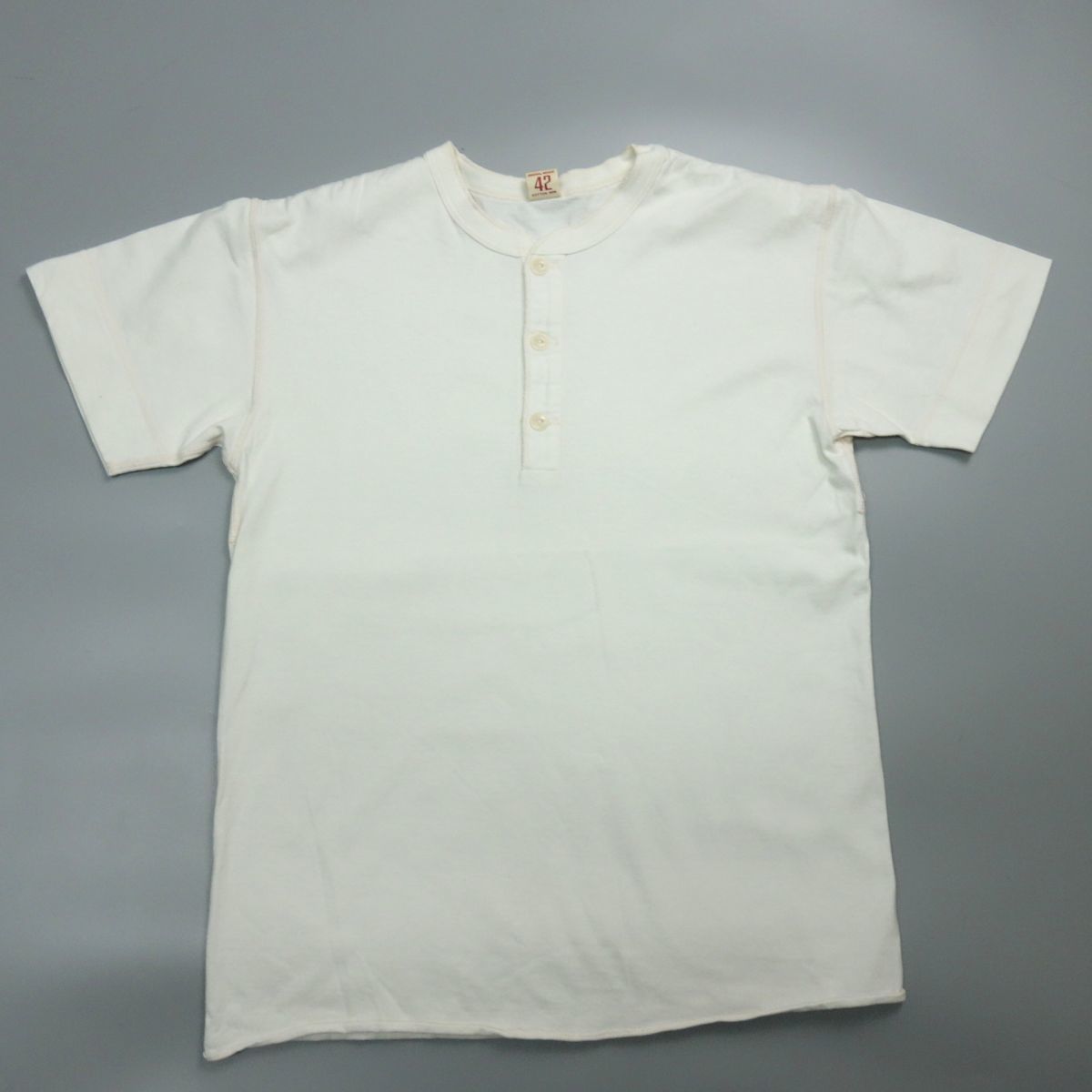 【目立った傷や汚れなし】美品 JOE McCOY BALL PARK ジョーマッコイ ボールパーク コットン ヘンリーネック 半袖Tシャツ 白