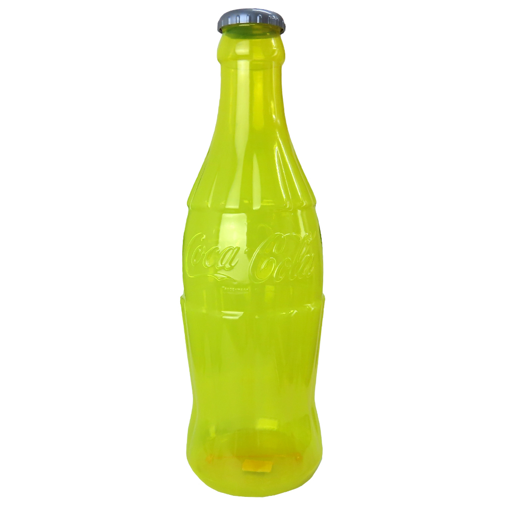 【未使用】コカコーラ ボトル バンク Lサイズ 限定 ネオン カラー (イエロー) CocaCola Bottle Bank 貯金箱 22