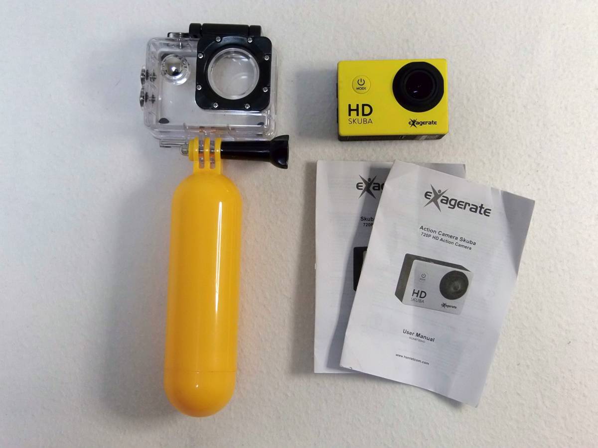 【やや傷や汚れあり】 良品、防水ケース付き アクションカメラ exagerate Action Camera Skubaの落札情報詳細