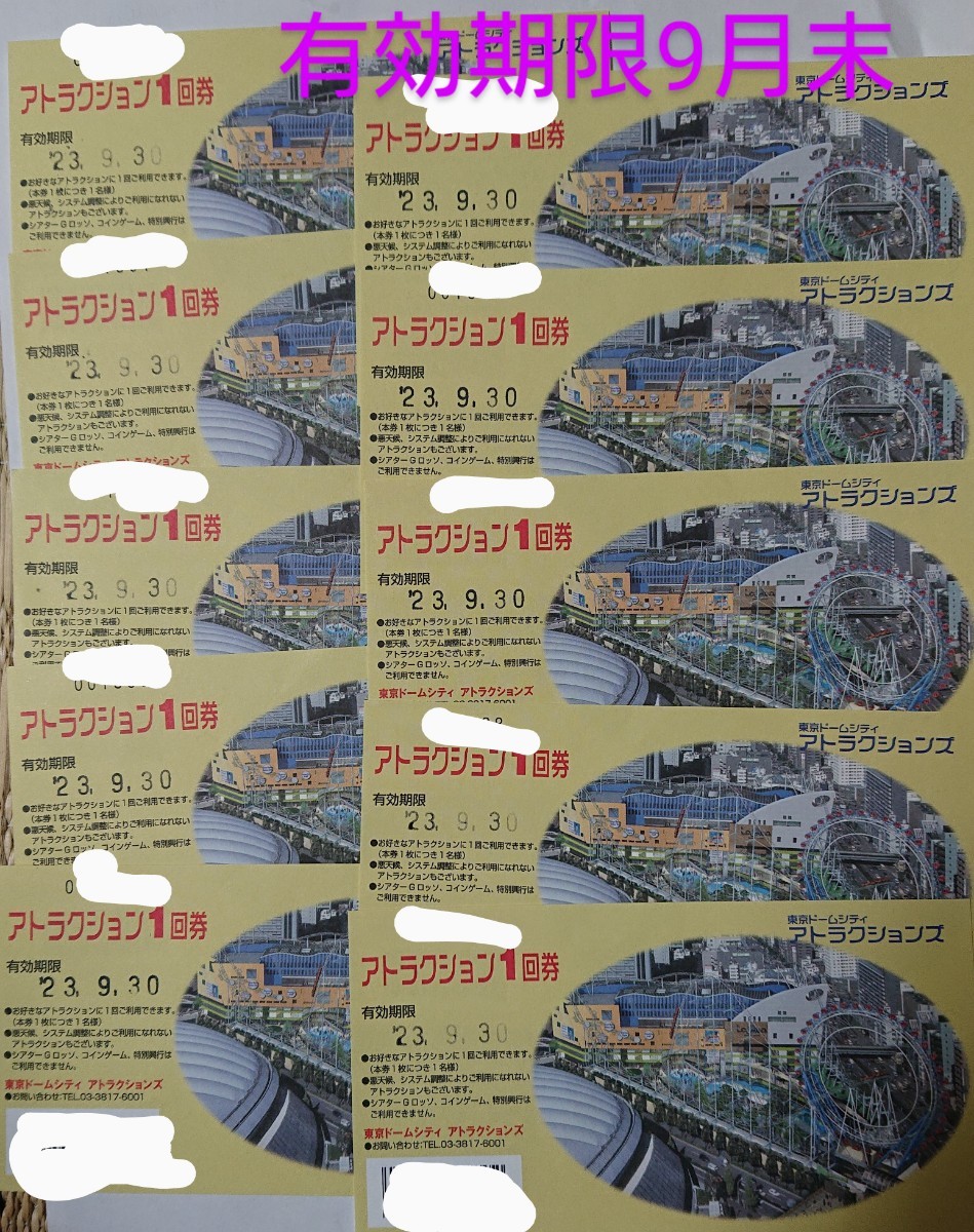 東京ドームシティ アトラクションズ アトラクション1回券 20枚セット 東京ドームシティアトラクション20枚セット 東京ドームシティ