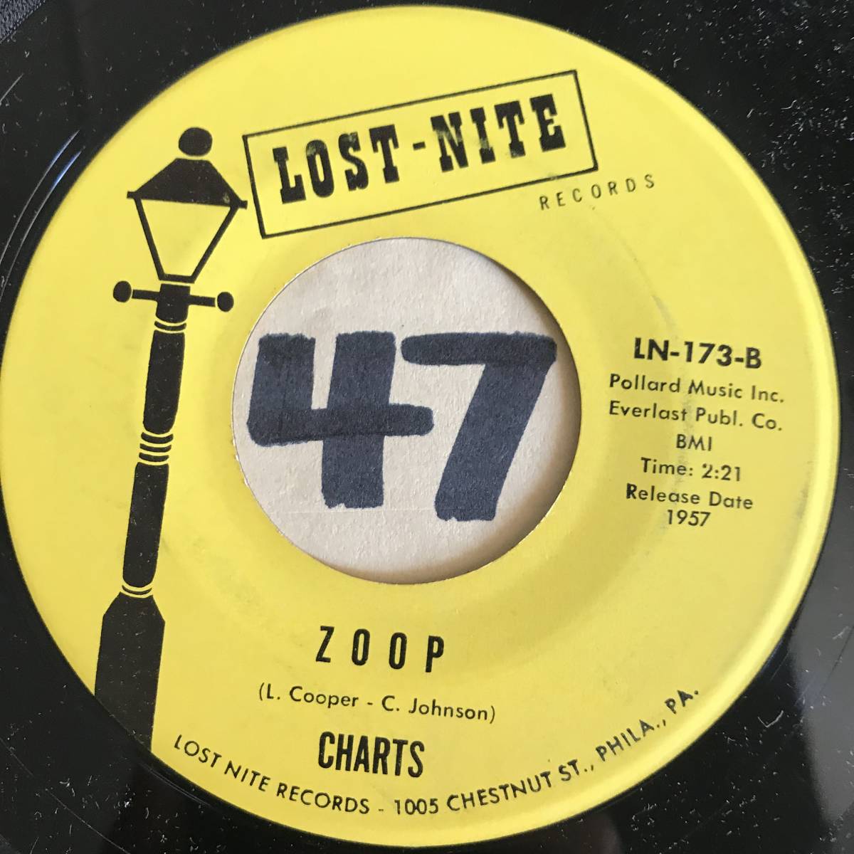 【未使用】試聴 新品 1957年 DOOWOP45 CHARTS ZOOP Originally released on Wand