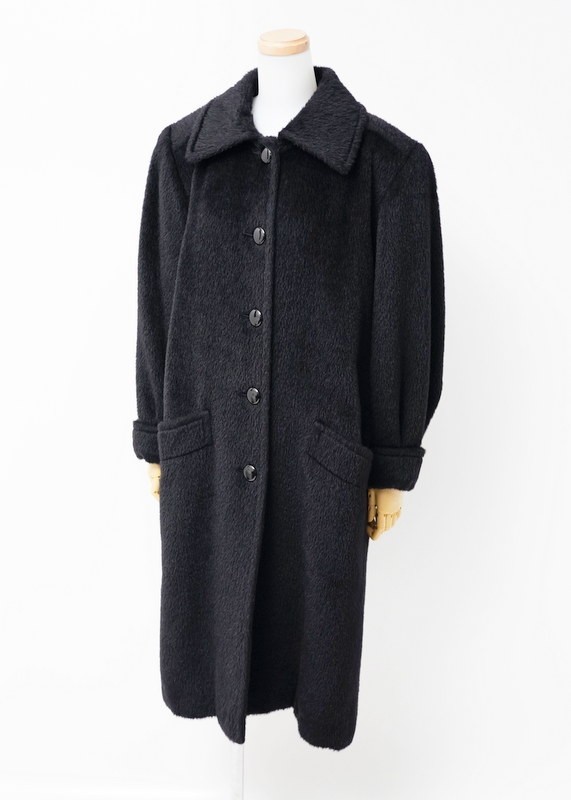 美品★ALPHA CUBIC★希少！ベビーラマ使用 シャギーロングコート 黒 L 美品☆ALPHA CUBIC☆希少！ベビーラマ使用 シャギーロングコート 黒 L
