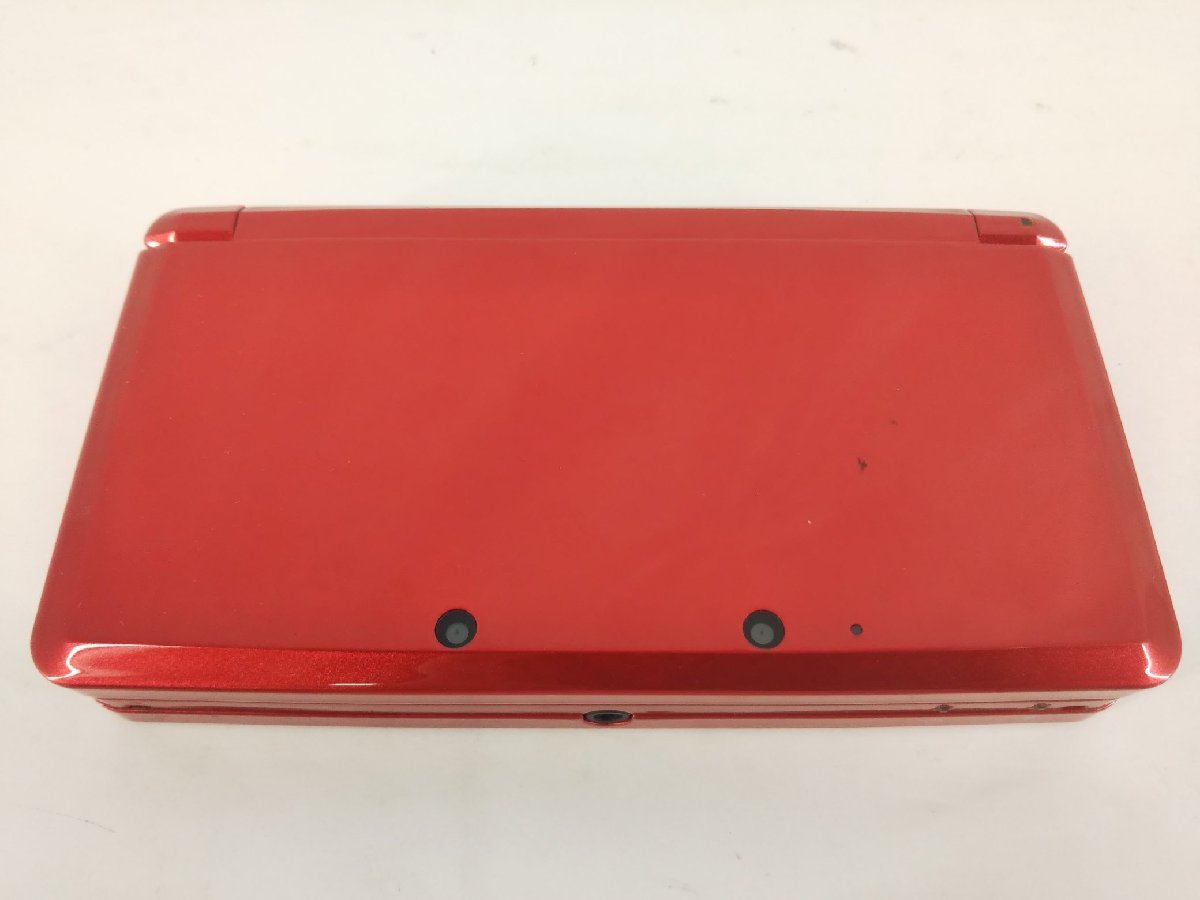 【全体的に状態が悪い】Nintendo 3DS 箱無し本体のみ 初期 レッド スティックゴム、タッチペン欠品 ダメージ有り 中古現状品【1円