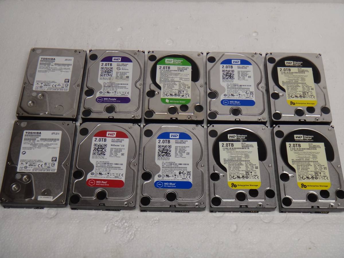 【新古品使用時間10時間以内】HDD 2TB 3.5インチ✕４個 新古品使用時間10時間以内】HDD 2TB 3.5インチ✕4個 新古品