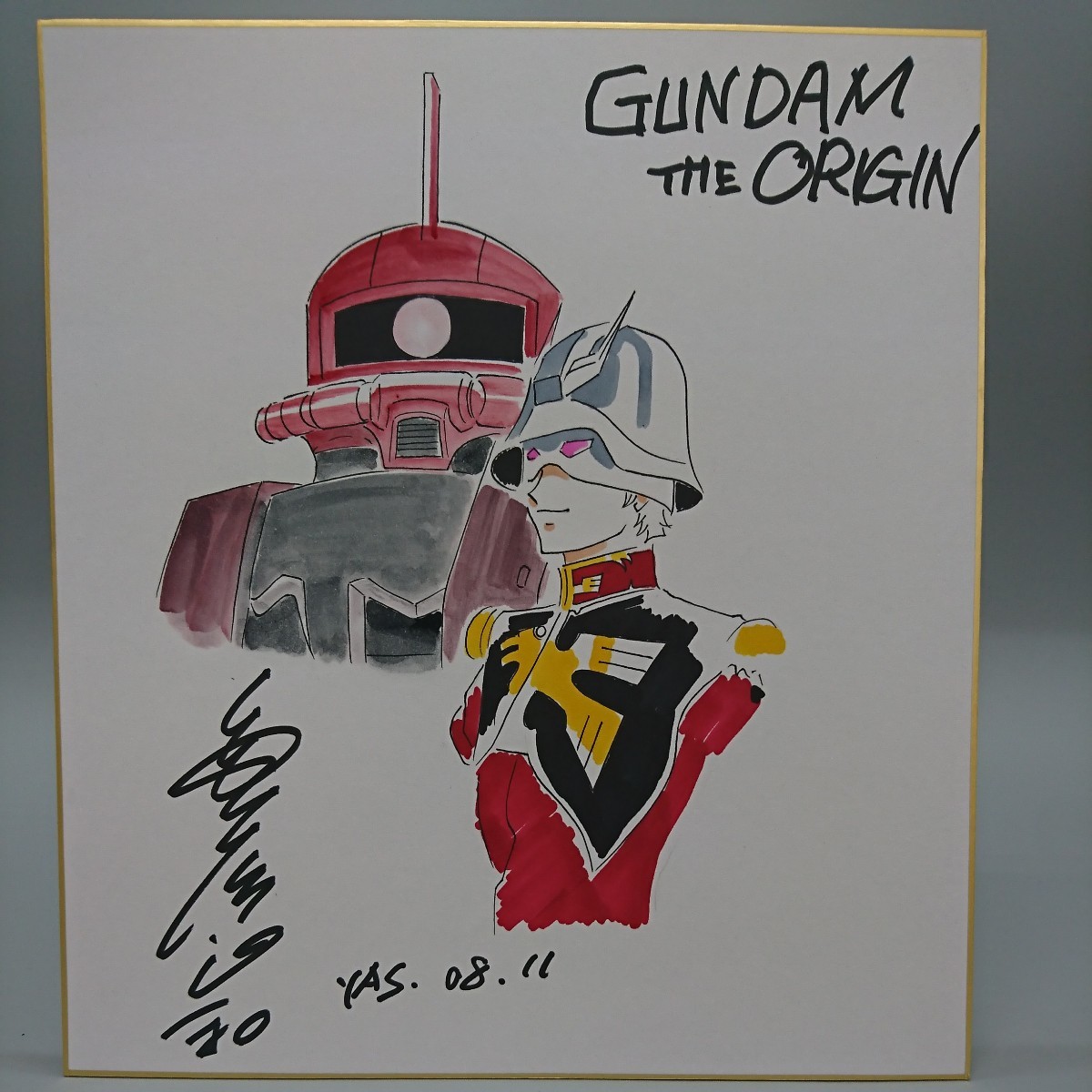 目立った傷や汚れなし】模写 安彦良和 ガンダム サイン 色紙の落札情報