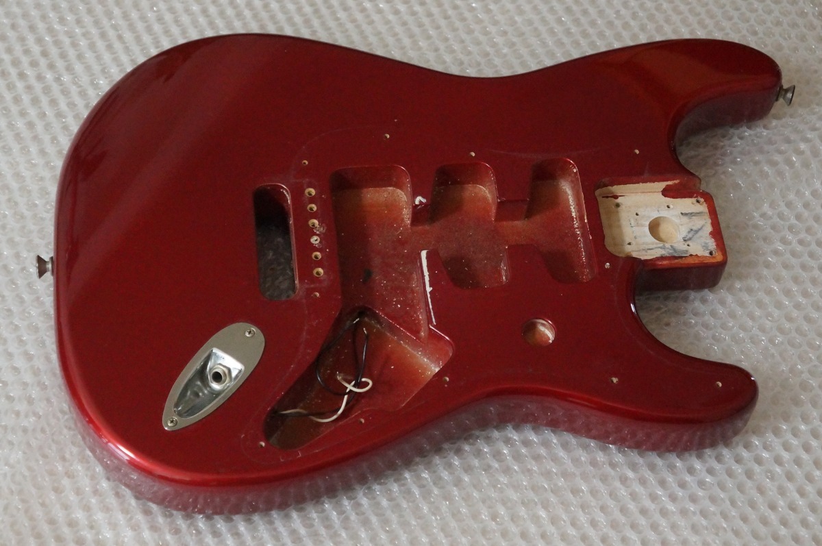 【やや傷や汚れあり】Fender Tex Mex Stratocaster Body Candy Apple Red 1997 フェンダー